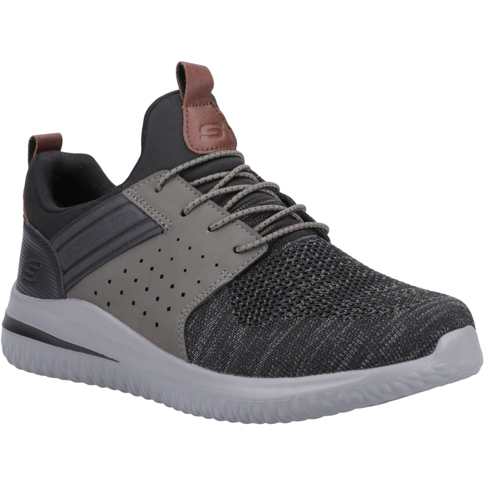 Skechers Delson 3.0 - Cicada Wide Textile Herren-Sneaker In Schwarz/Grau