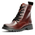 Fly London Ragi Leder Damen Rote Stiefel