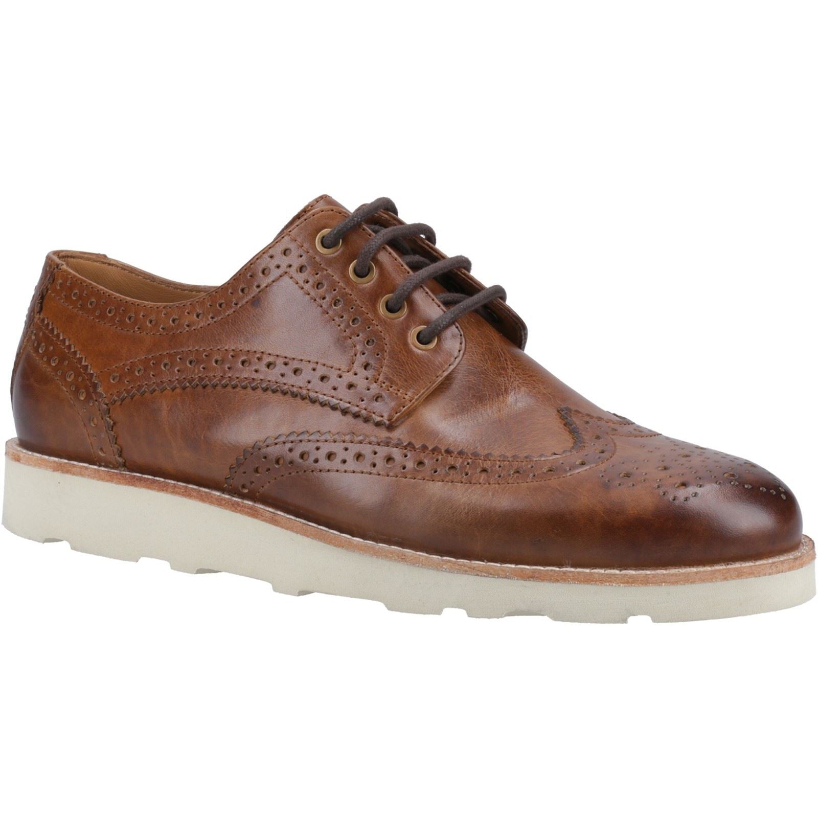 Hush Puppies Kendrick Herren Brogues Schuhe Aus Braunem Leder