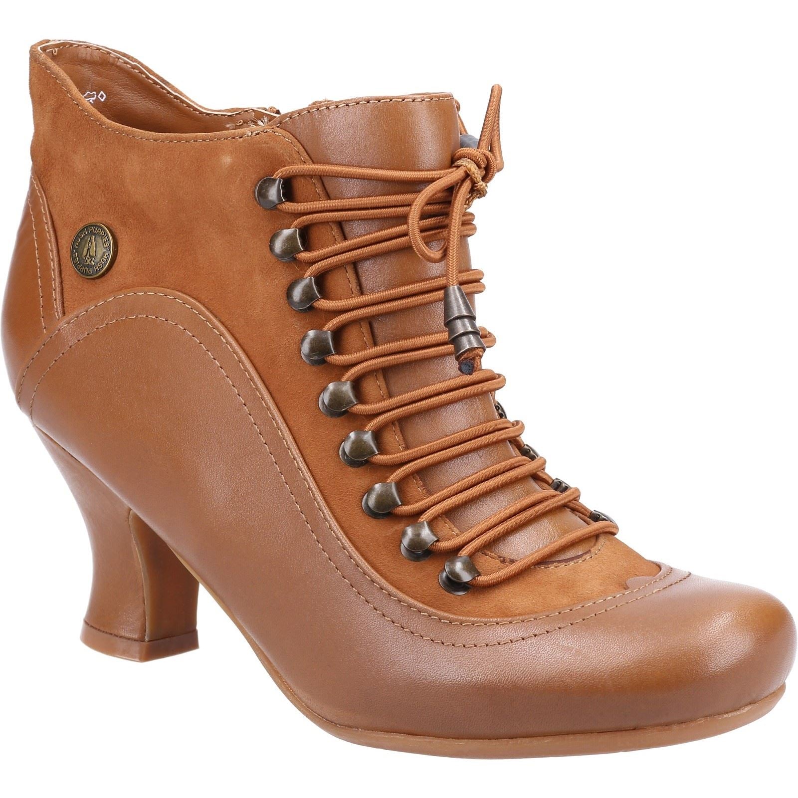 Hush Puppies Vivianna Leder Damen Stiefeletten In Beige