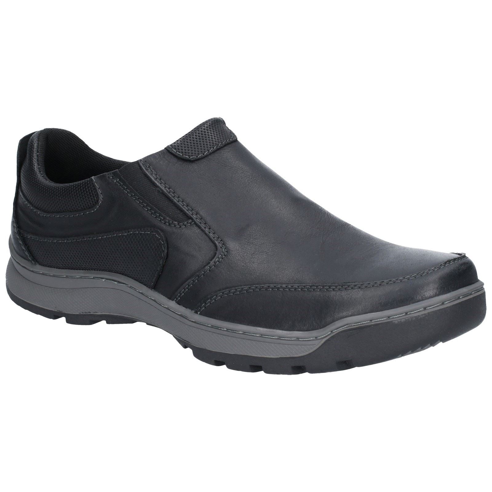 Hush Puppies Jasper Leder Herren Schwarze Mokassins