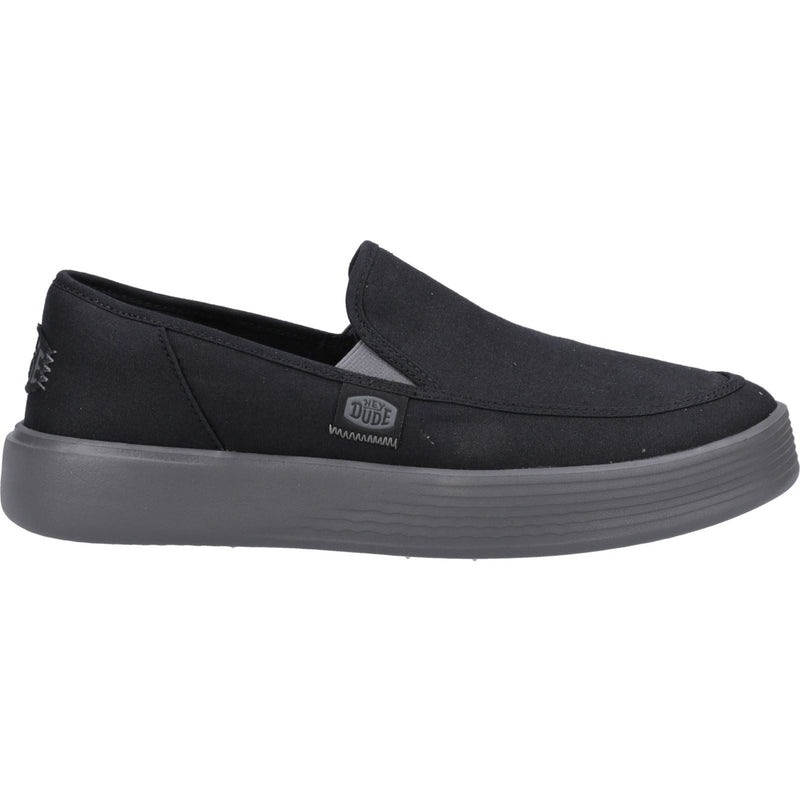 HEYDUDE Sunapee Canvas 100% Baumwolle Herrenschuhe In Schwarz/Anthrazit