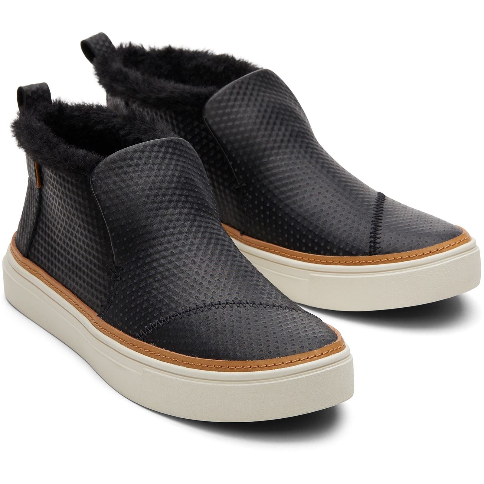 TOMS Paxton Leder Mix Damen Schwarze Stiefel