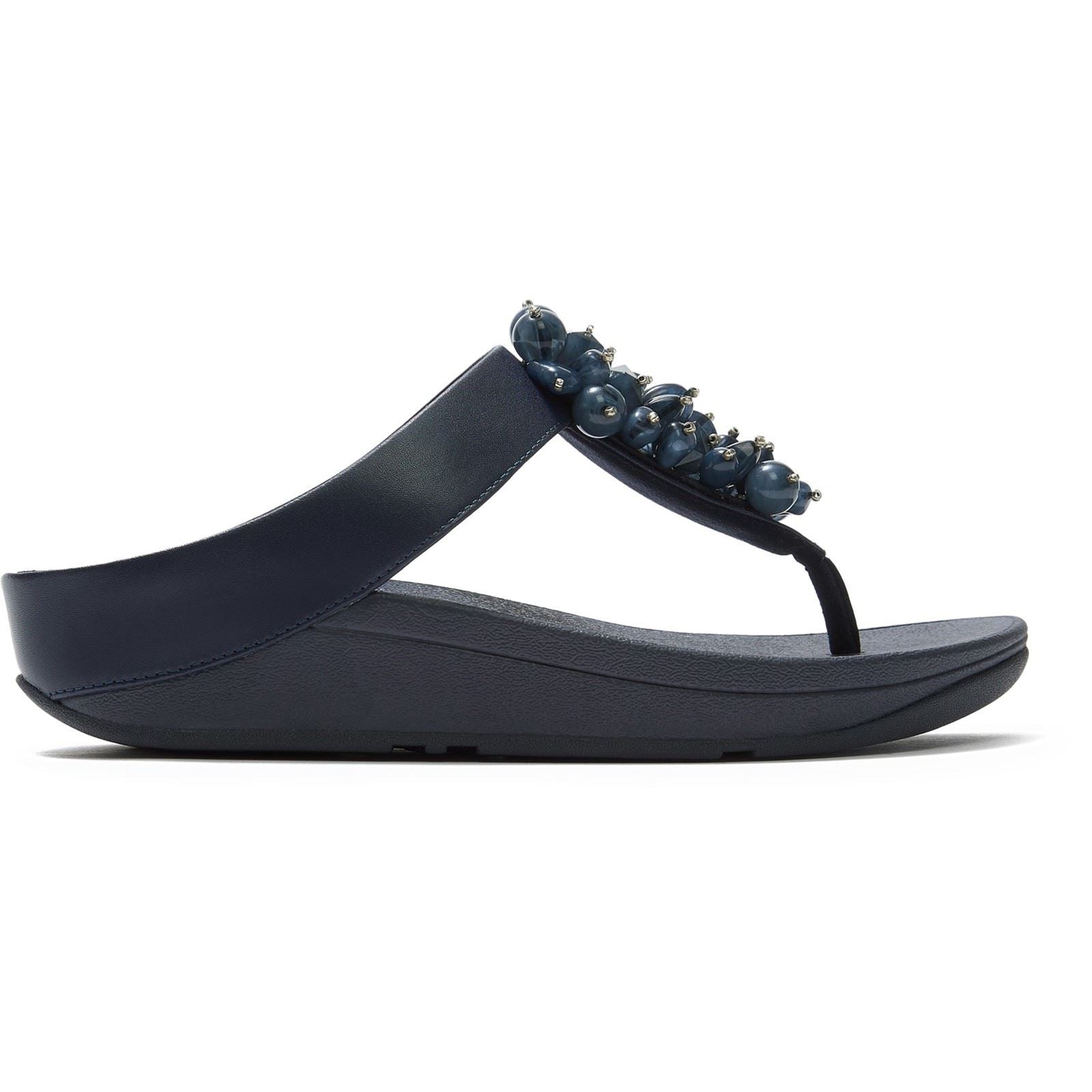 Fitflop Fino Toe-Post Polyurethan Damen Sandalen In Mitternachtsblau