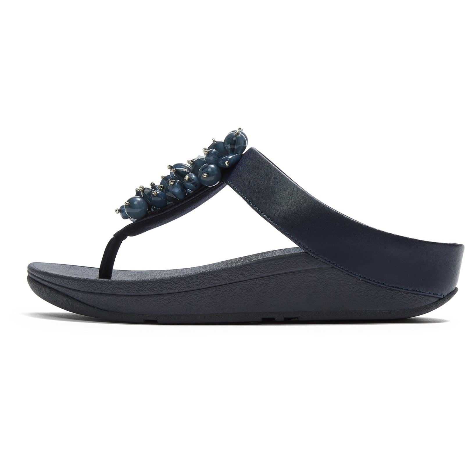 Fitflop Fino Toe-Post Polyurethan Damen Sandalen In Mitternachtsblau