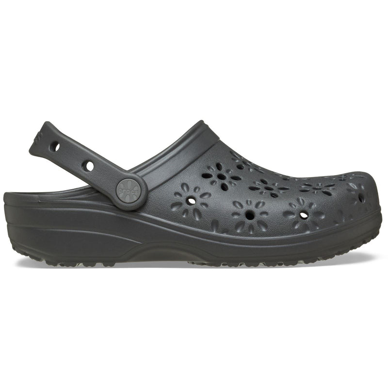 Crocs Classic Floral Cut Out Thermoplastische Schwarze Farbe Sand Clogs