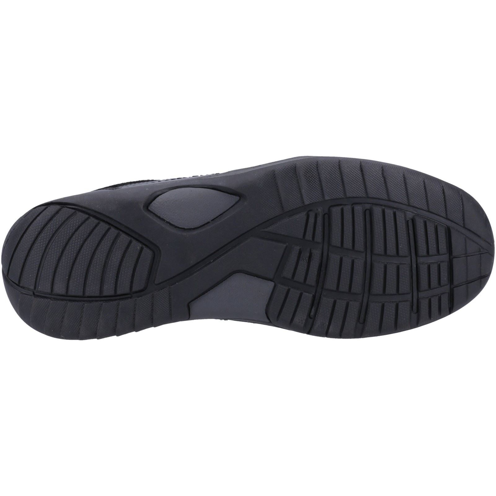 Hush Puppies Donald Leder Herren Schwarz Mokassin Schuhe