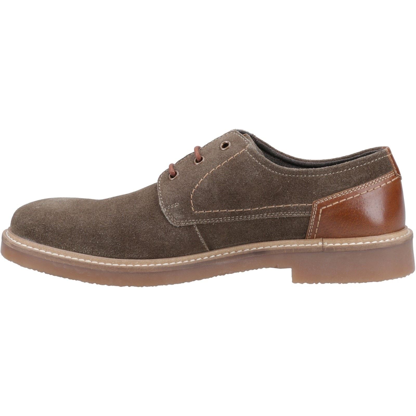 Hush Puppies Guy Herrenschuhe aus Leder in Khaki mit Schnürung