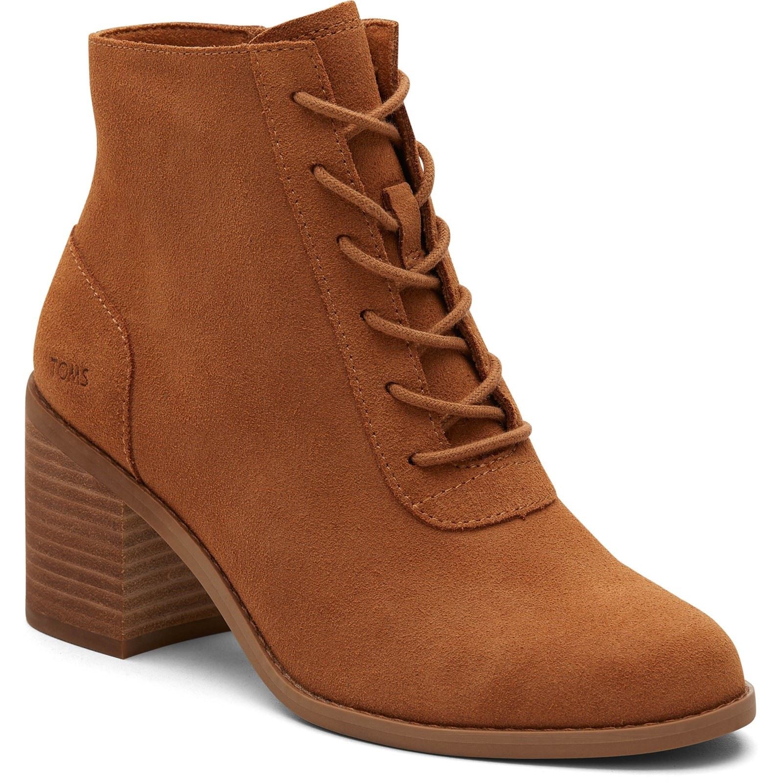 TOMS Evelyn Leder Damen Tan High Heeled Stiefeletten