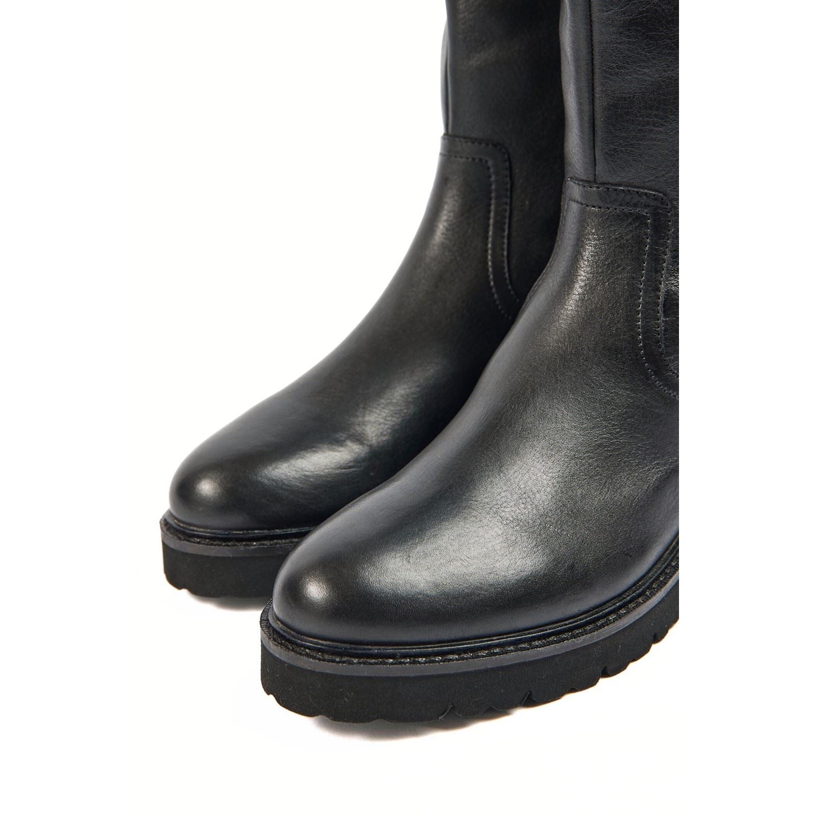 Pod Hannah Leder/Textil-Damenstiefel In Schwarz
