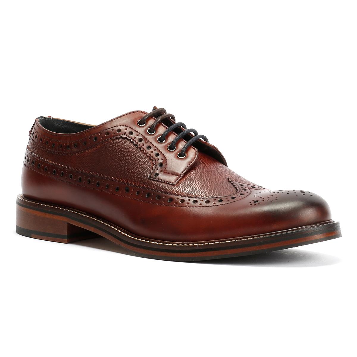 Ben Sherman Archie Brogue Herren Leder Braune Schnürschuhe