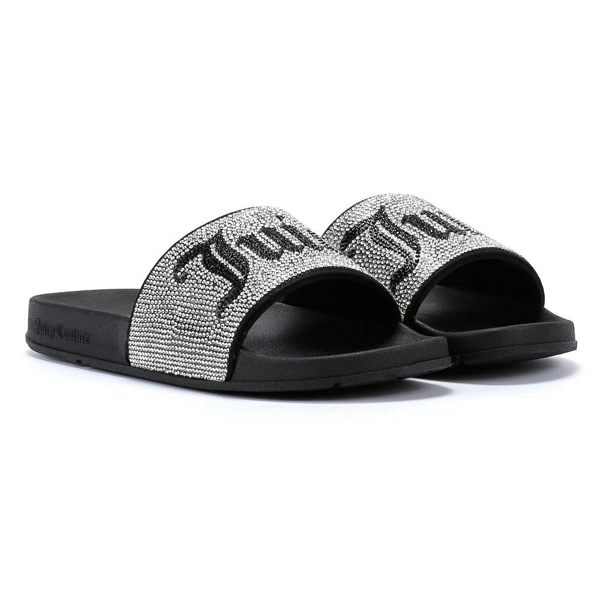 Juicy Couture Donna Diamante Damen Schwarze Pantoletten
