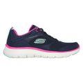 Skechers Flex Appeal 5.0 Fresh Touch Leder Damenschuhe, Marineblau/Hot Pink Sneakers