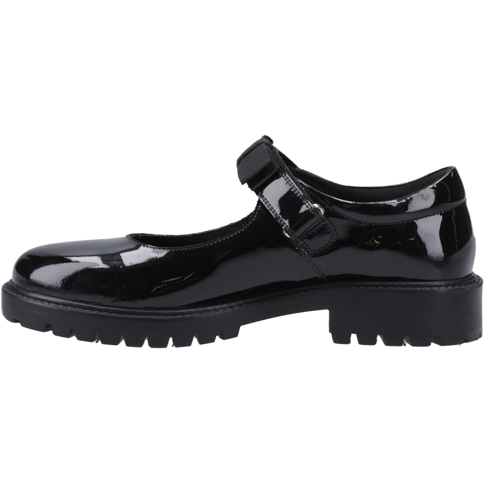Hush Puppies Astrid Bow Mädchenschuhe Aus Schwarzem Leder