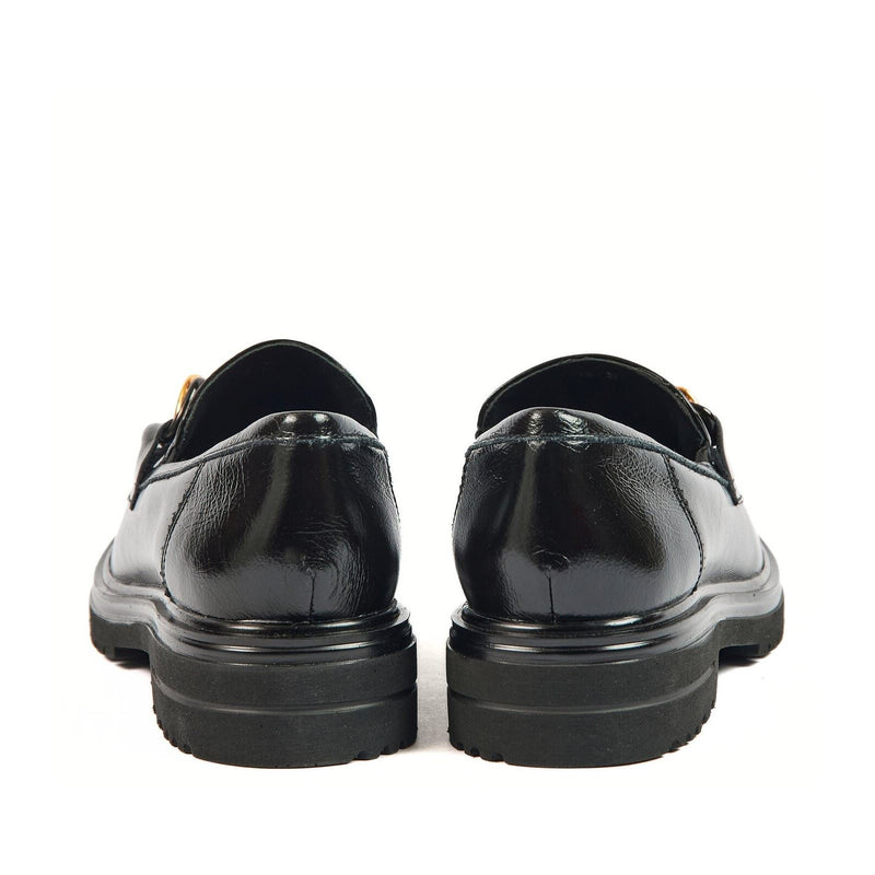 Pod Tate Damen Schwarze Farbe Loafer Aus Kunstleder