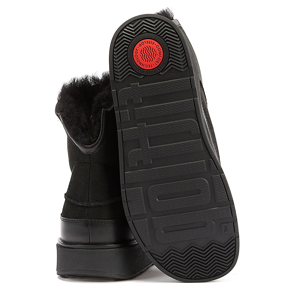 FitFlop Lammfell Damenstiefel In Schwarz