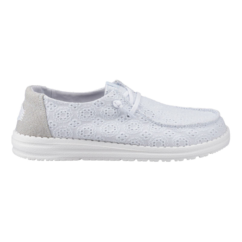 HEYDUDE Wendy Eyelet Lace Frauen Mokassin Schuhe Aus Baumwollmischung In Antikblau