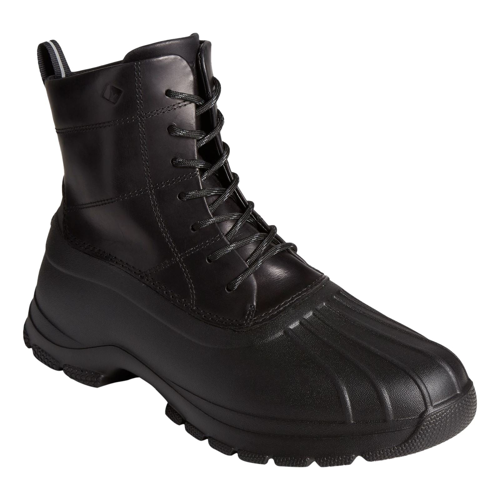 Sperry Duck Float Lederne Schwarze Gummistiefel