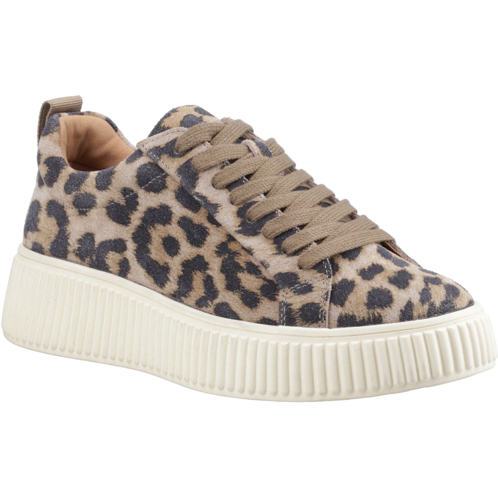 Hush Puppies Harlow Suede Damen Sneaker aus Wildleder mit Leopardenmuster