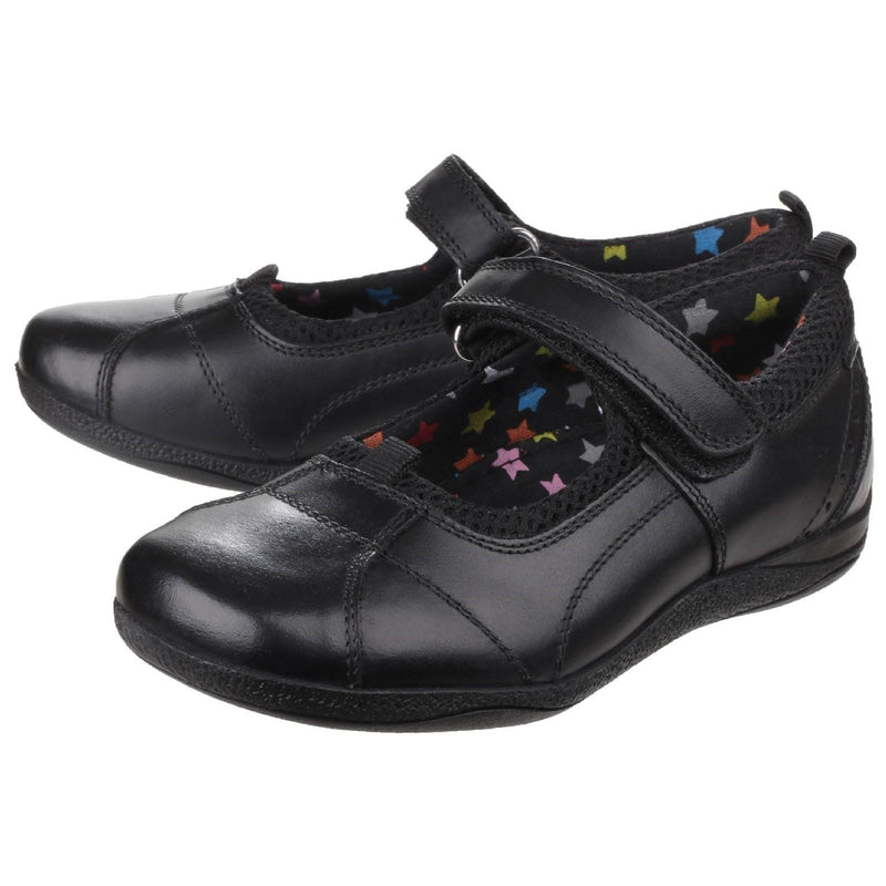 Hush Puppies Cindy Senior Mädchenschuhe Aus Schwarzem Leder