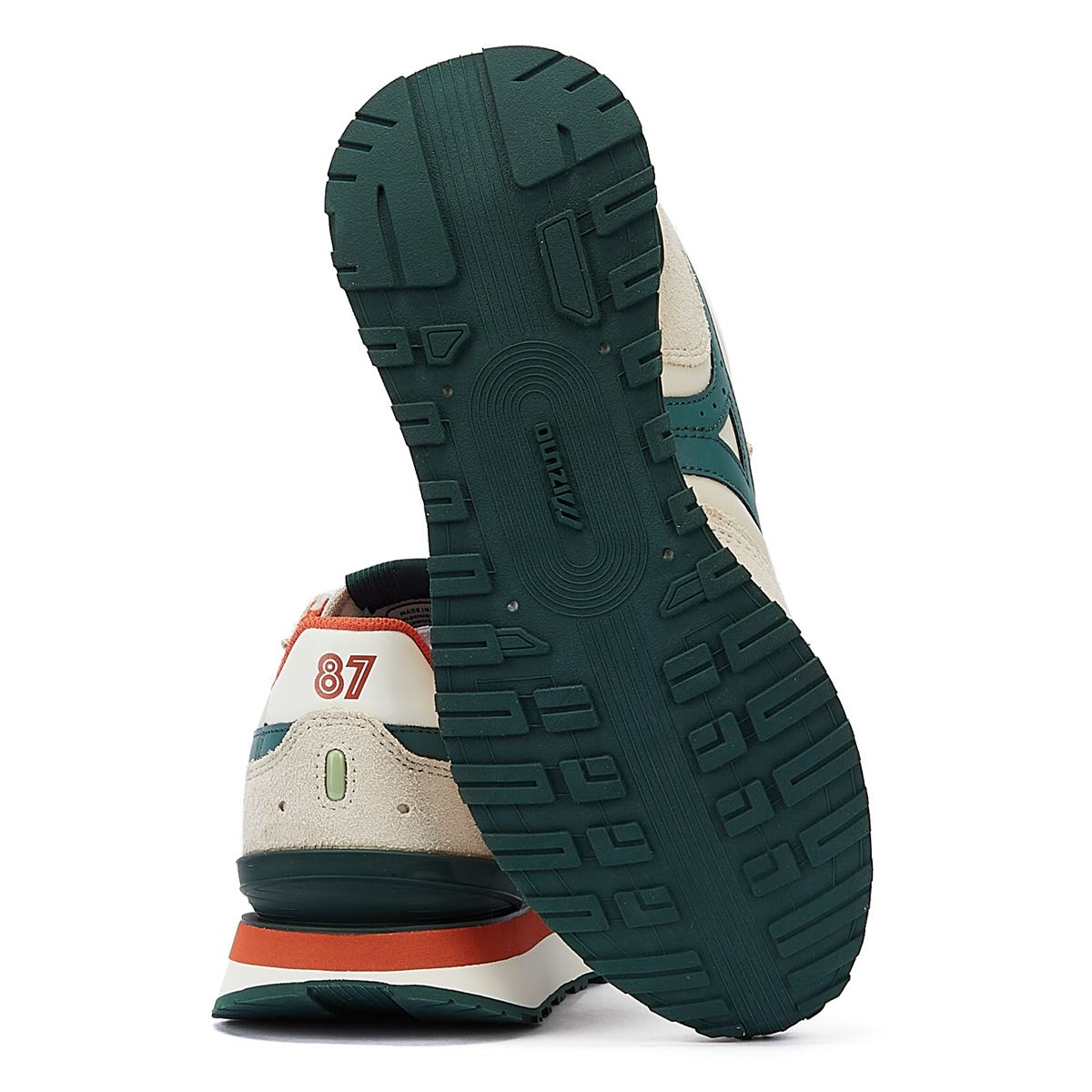 Mizuno MIZUNO RB87 Grün/Orangefarbene Veloursleder-Sneakers