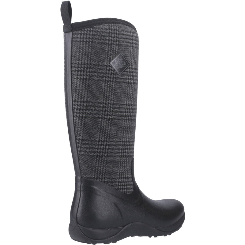 Muck Boots Arctic Adventure Damen Winterstiefel aus Gummi Schwarz/Kariert Kniehoch