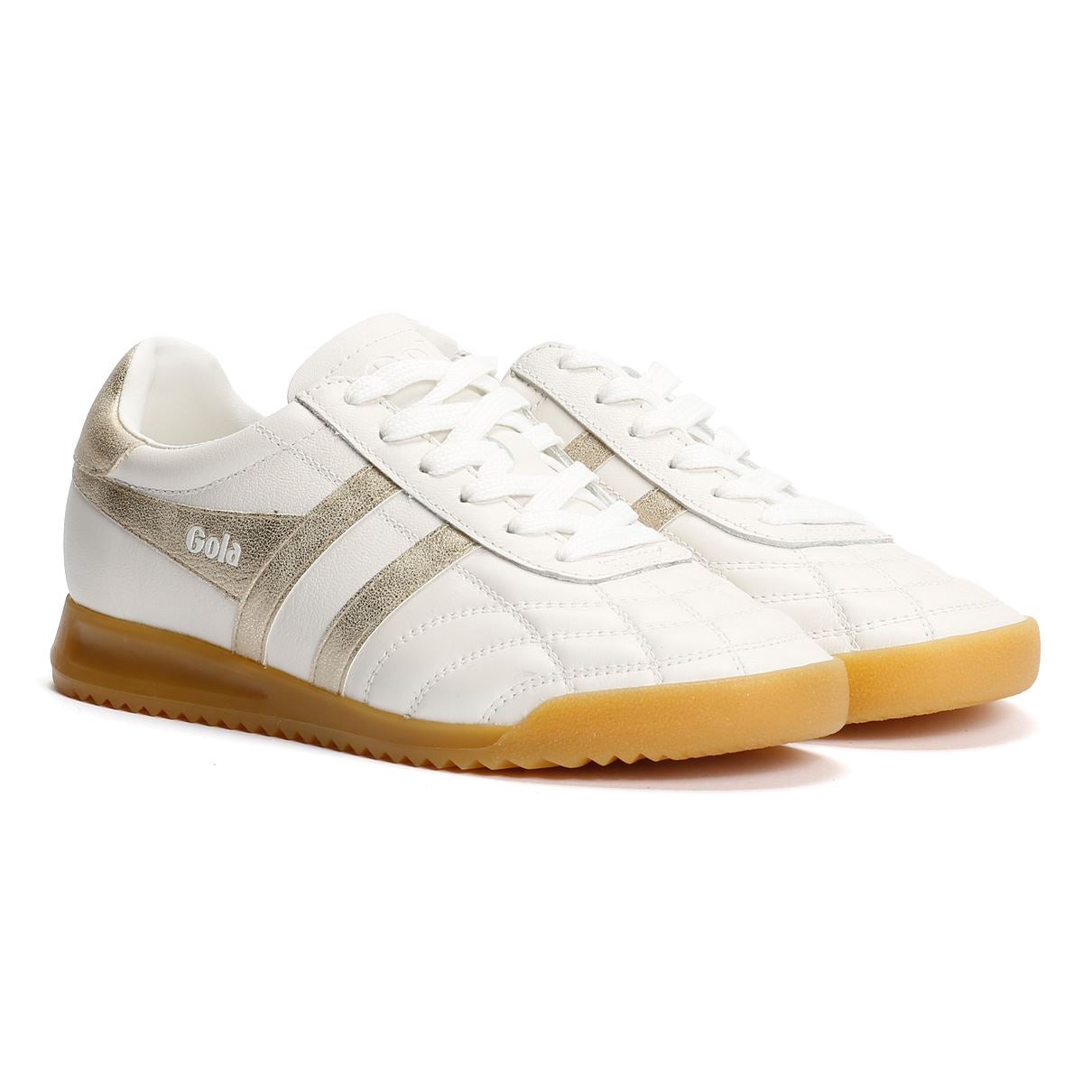 Gola Stadium Damen Sneaker Aus Weißem Leder