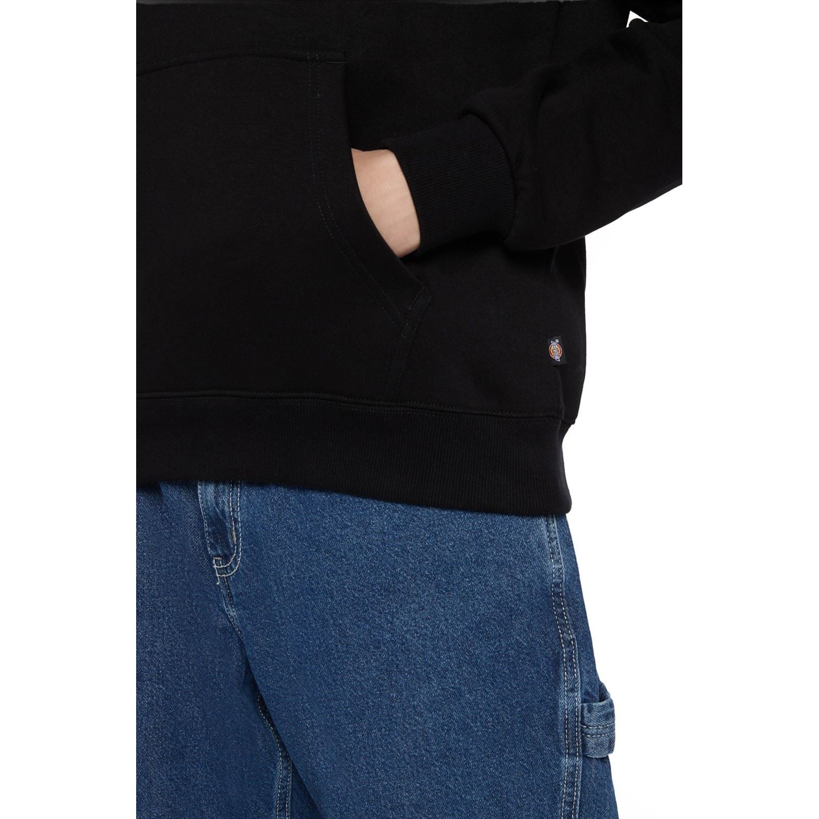 Dickies Icon Logo Polyester Unisex Erwachsene Schwarze Farbes Kapuzen Sweatshirt