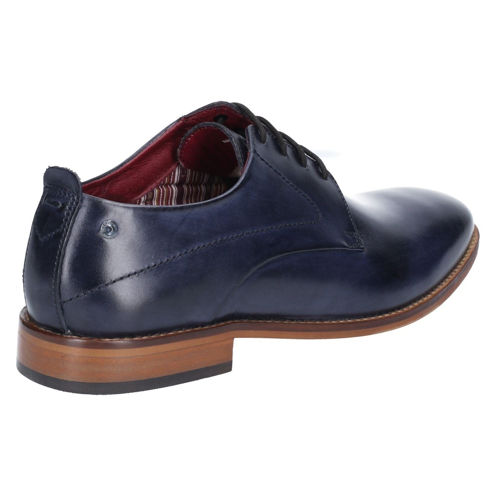 Base London Script Washed Leder Herren Marine Oxford Schuhe