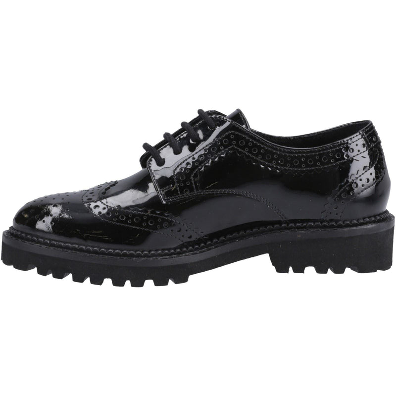 Hush Puppies Gabi Lace Up Mädchen Brogues Aus Schwarzem Leder