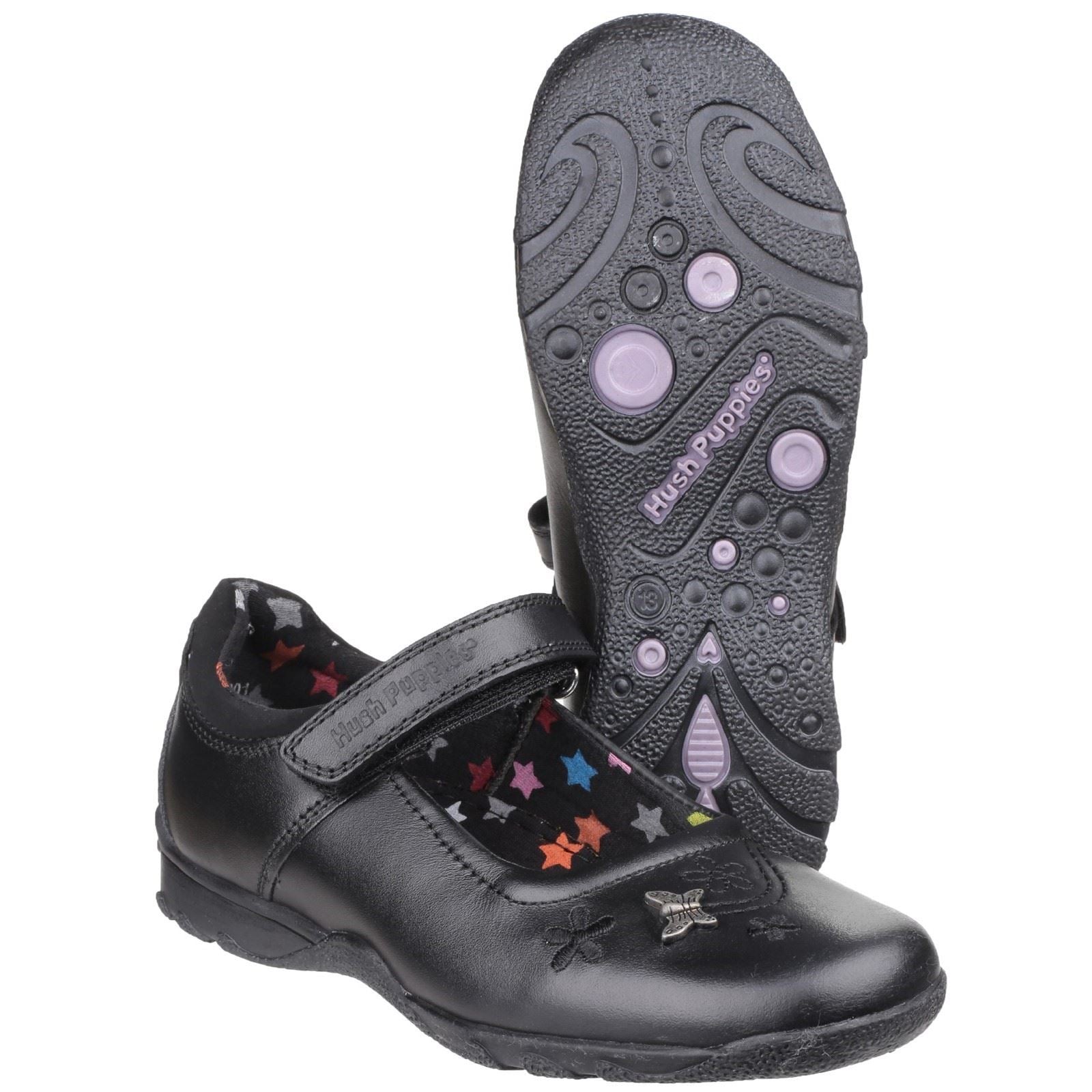 Hush Puppies Clare Senior Mädchenschuhe Aus Schwarzem Leder