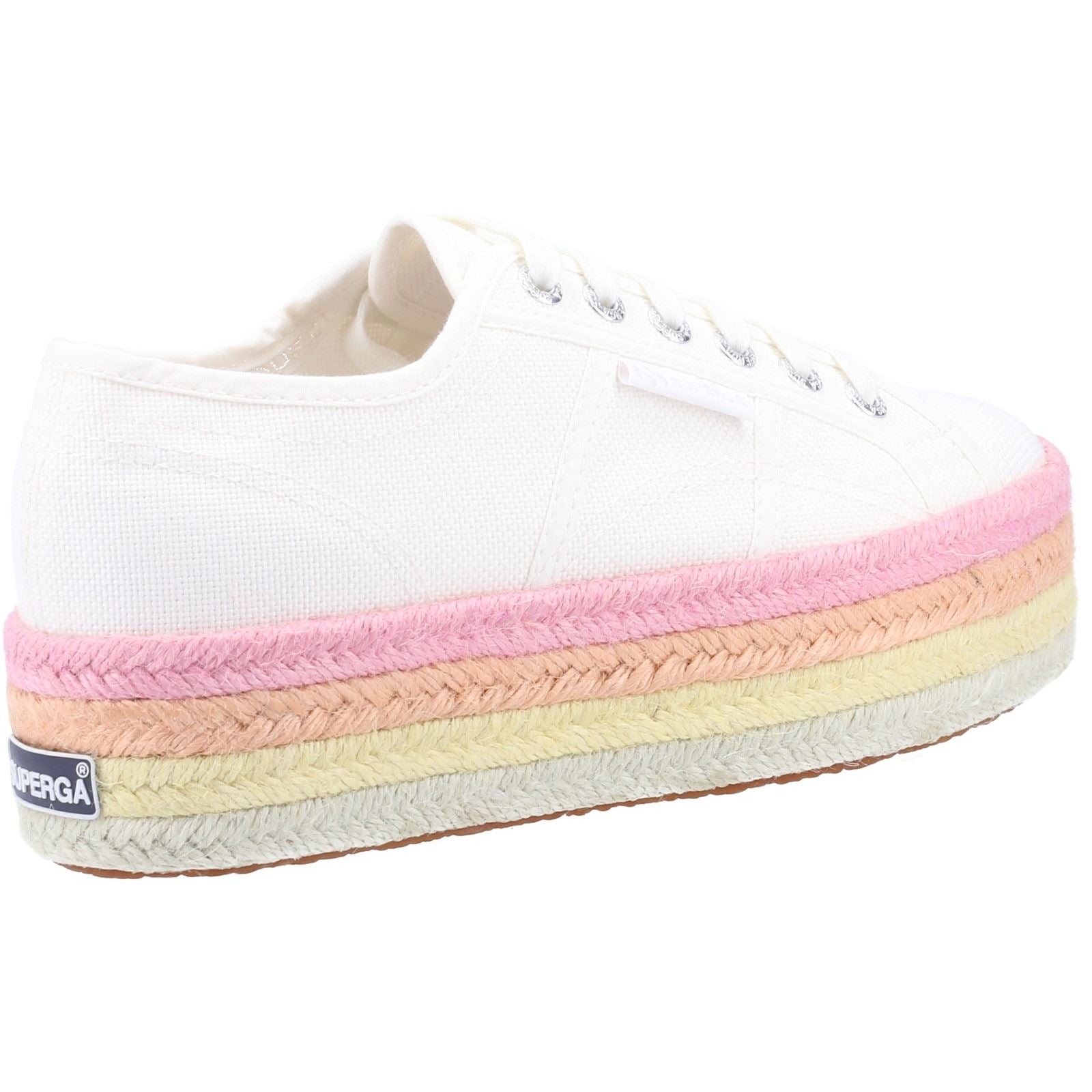 Superga 2790 Multicolor Rope 100% Baumwolle Damen Weiß/Bonbonfarbene Multicolor-Turnschuhe