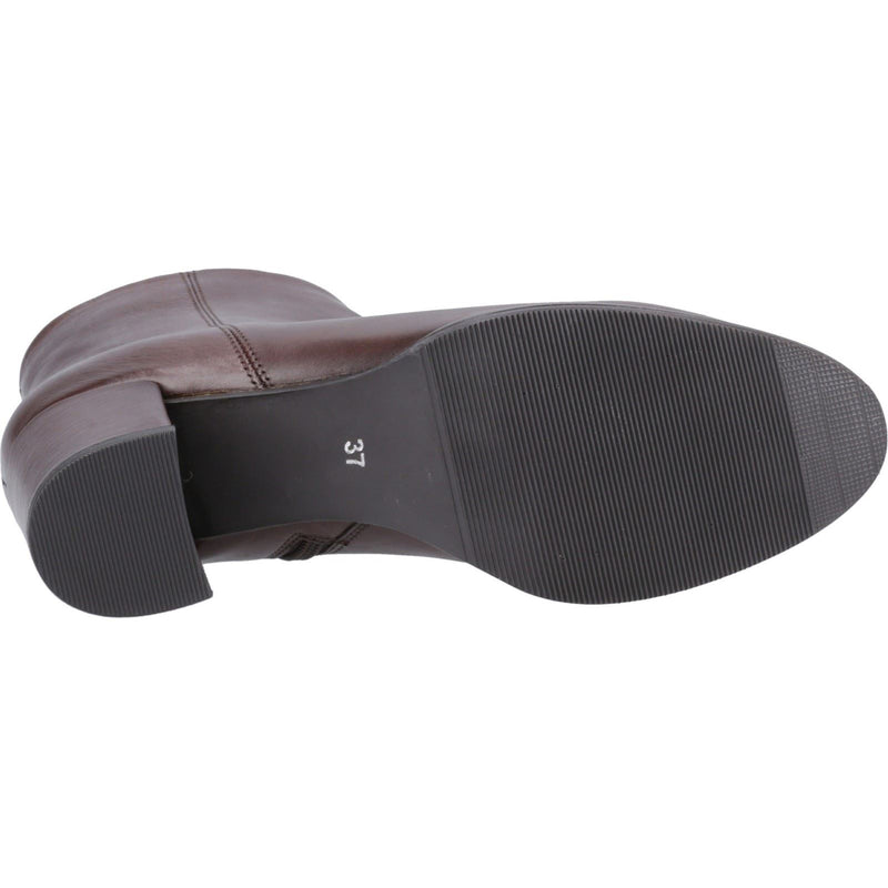 Hush Puppies Claridy Damen Stiefeletten aus braunem Leder mit Absatz.