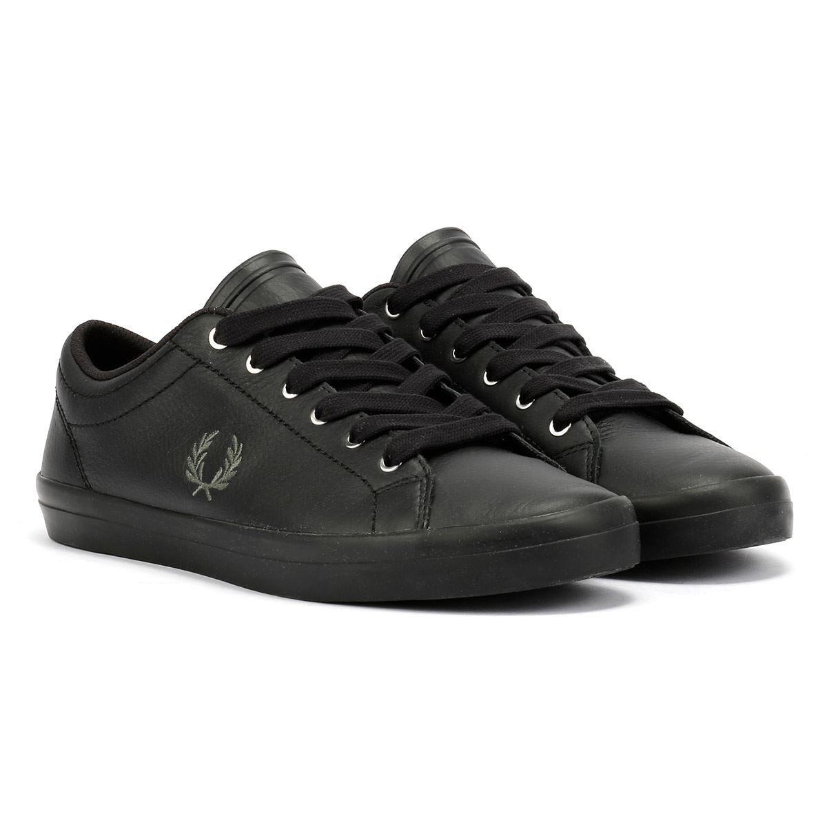 Fred Perry Baseline Herren Schwarz Leder Sneaker