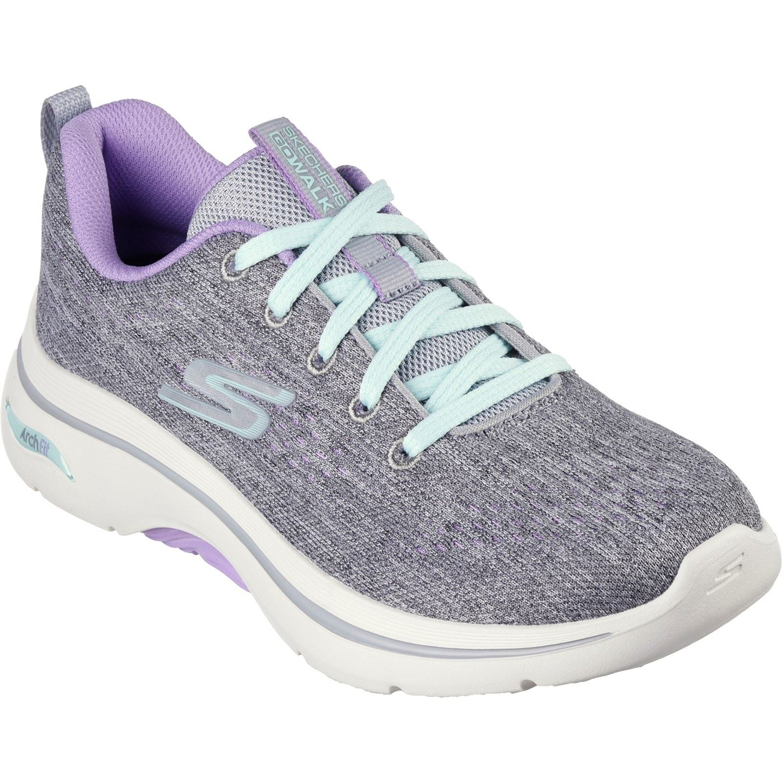 Skechers GO WALK Arch Fit 2.0 Vivid Sunset Textile Damengrau/Lavendel Sneaker