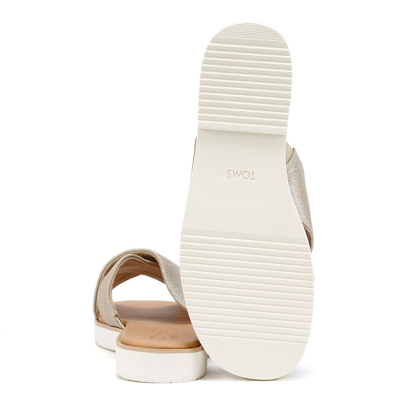 TOMS Mae Crossover Damen Sandalen Aus Wildleder In Silber