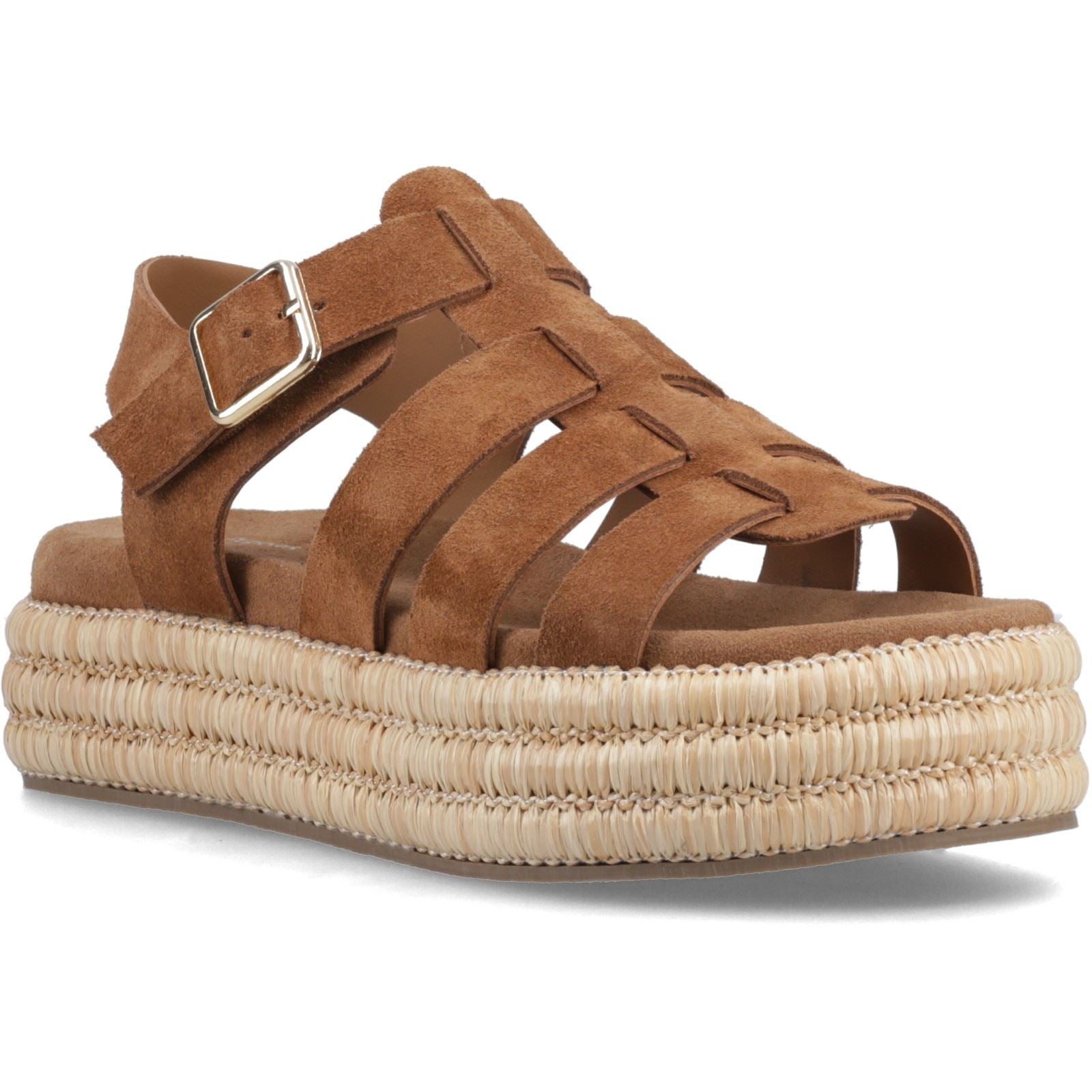 Hush Puppies Rosetta Gladiator Leder Damen Tan Sandalen