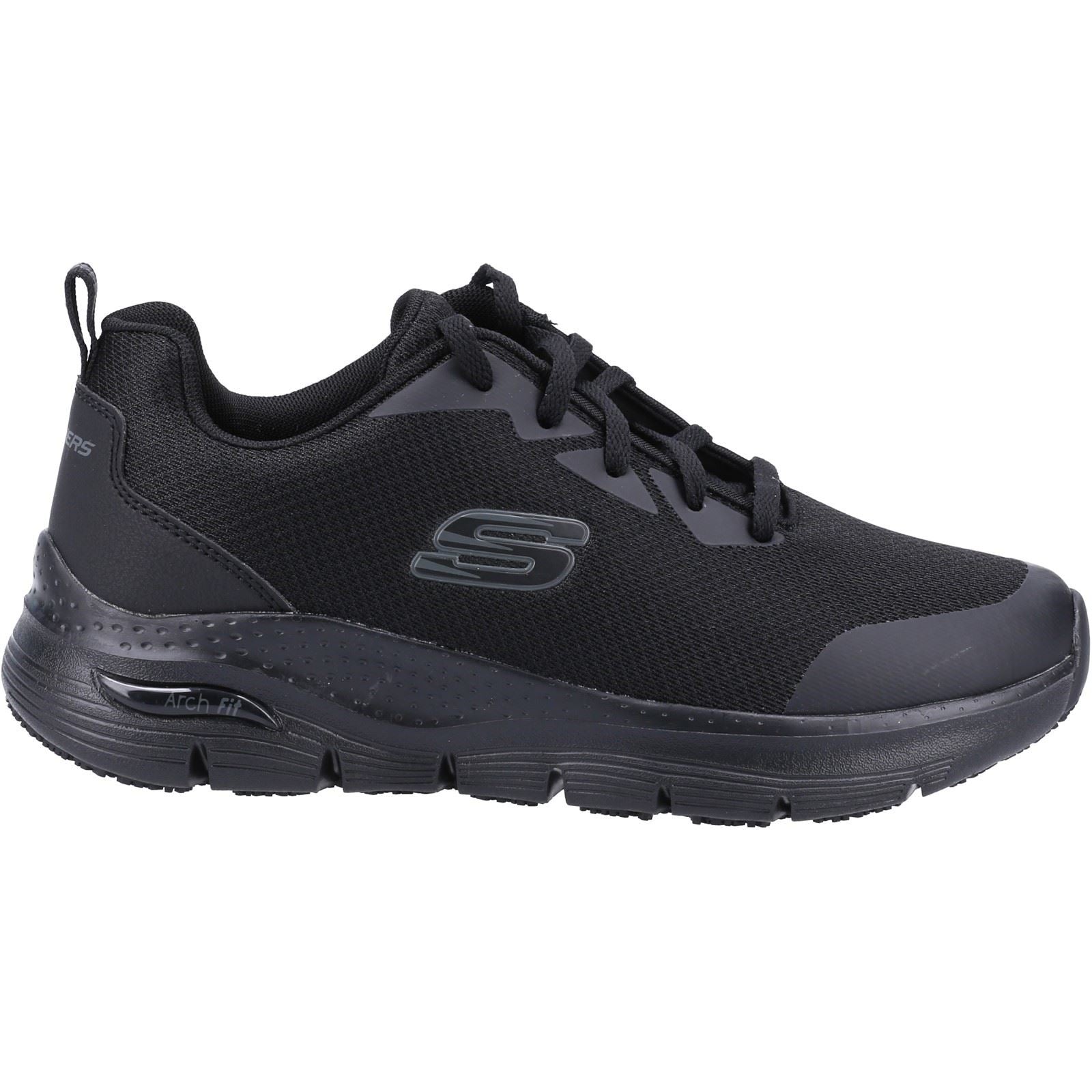 Skechers Workwear Arch Fit Sr Polyester Damen Schwarze Sicherheits-Sneaker