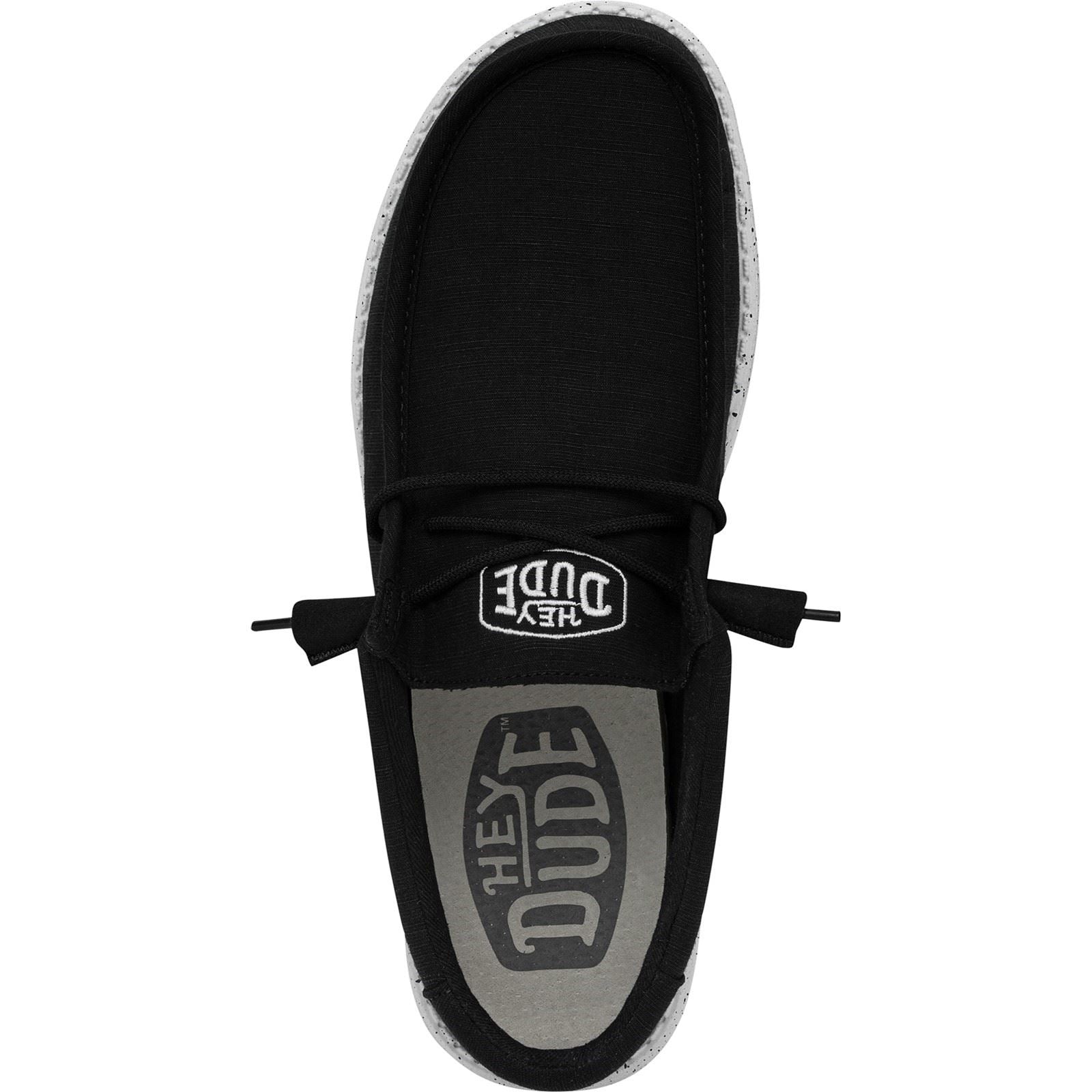 HEYDUDE Wally Slub Herren Bootsschuhe In Schwarz