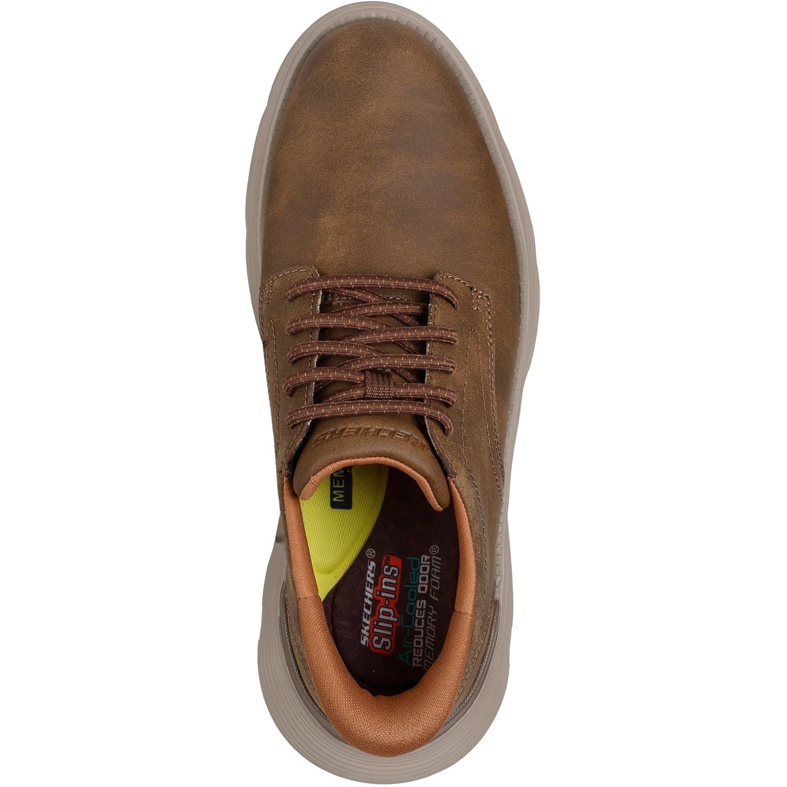 Skechers Garza Duran Herren Sneaker Aus Taupefarbenem Leder