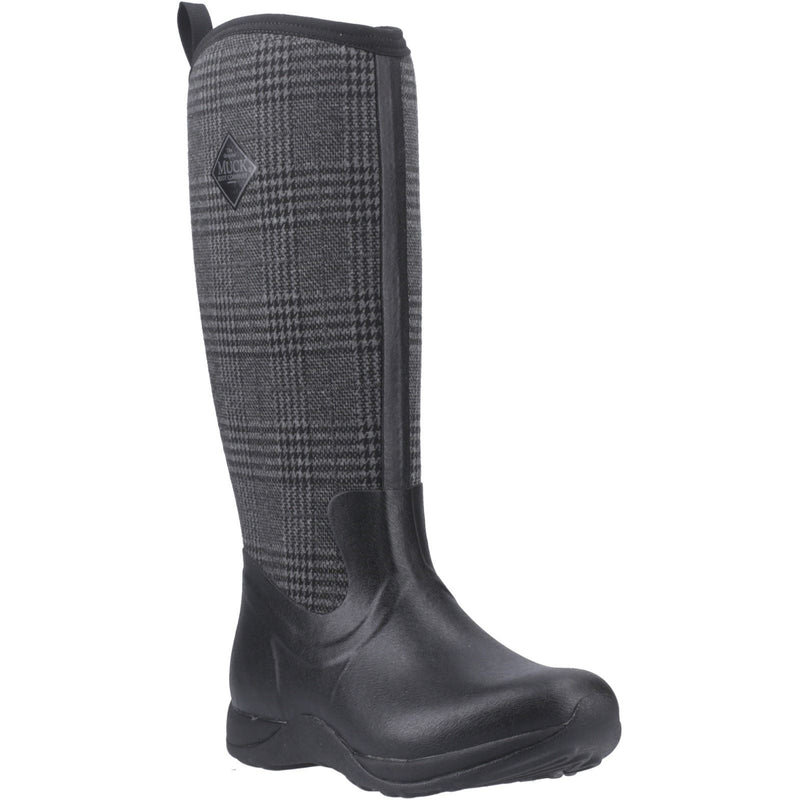 Muck Boots Arctic Adventure Damen Winterstiefel aus Gummi Schwarz/Kariert Kniehoch