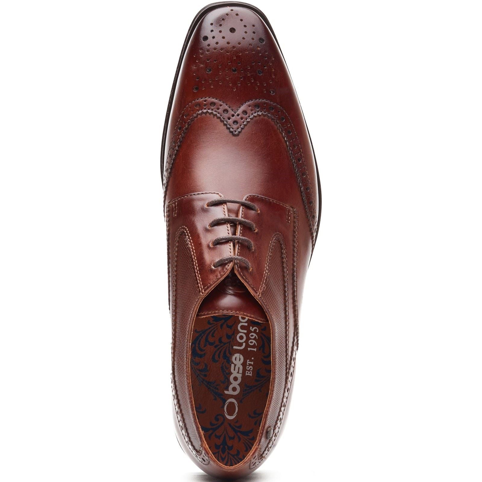 Base London Steeple Brogue Leder Herren Burnt Tan Brogues Schuhe
