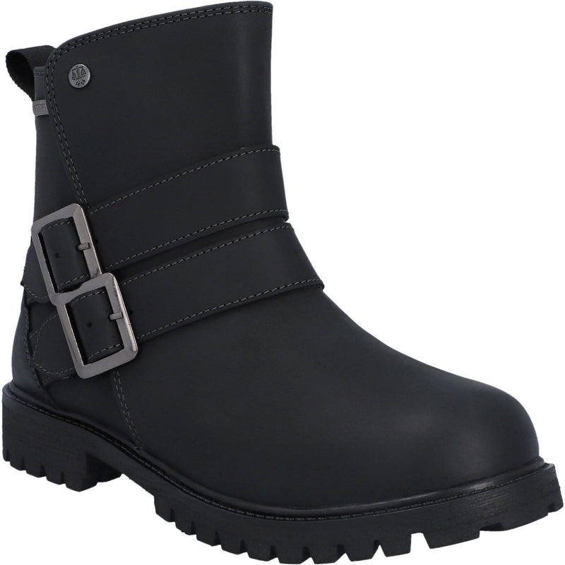 Hunter Ness Damenlederstiefel In Schwarz