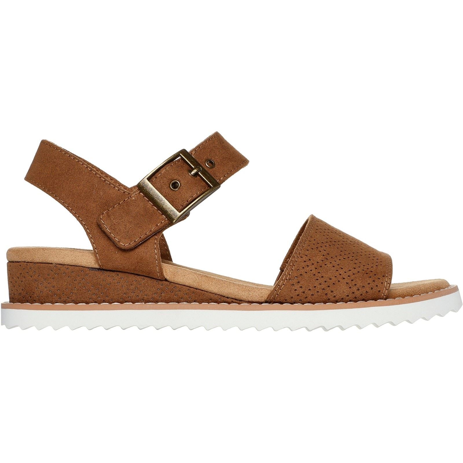 Skechers Desert Kiss Serendipitous Synthetik Damen Kastanienbraune Sandalen