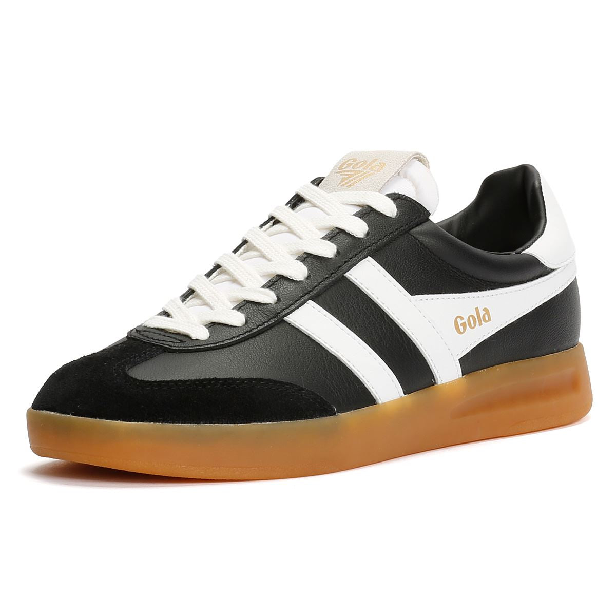 Gola Cyclone Leder Damen Schwarze Sneaker