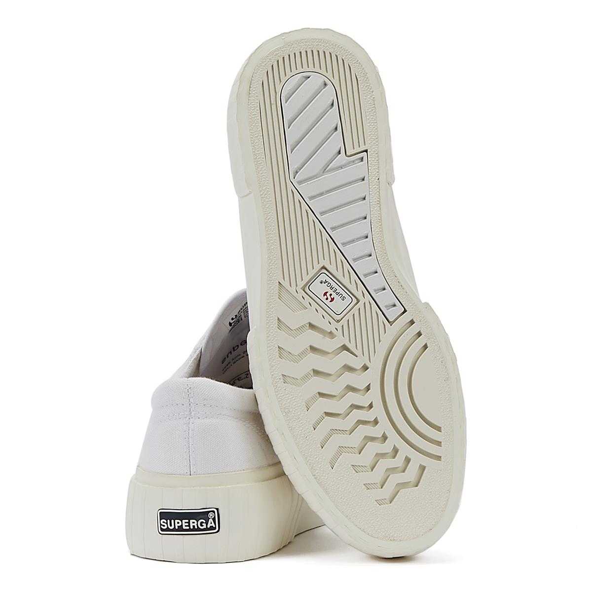 Superga 2631 Streifen-Plateau-Sneaker Für Damen In Weiß