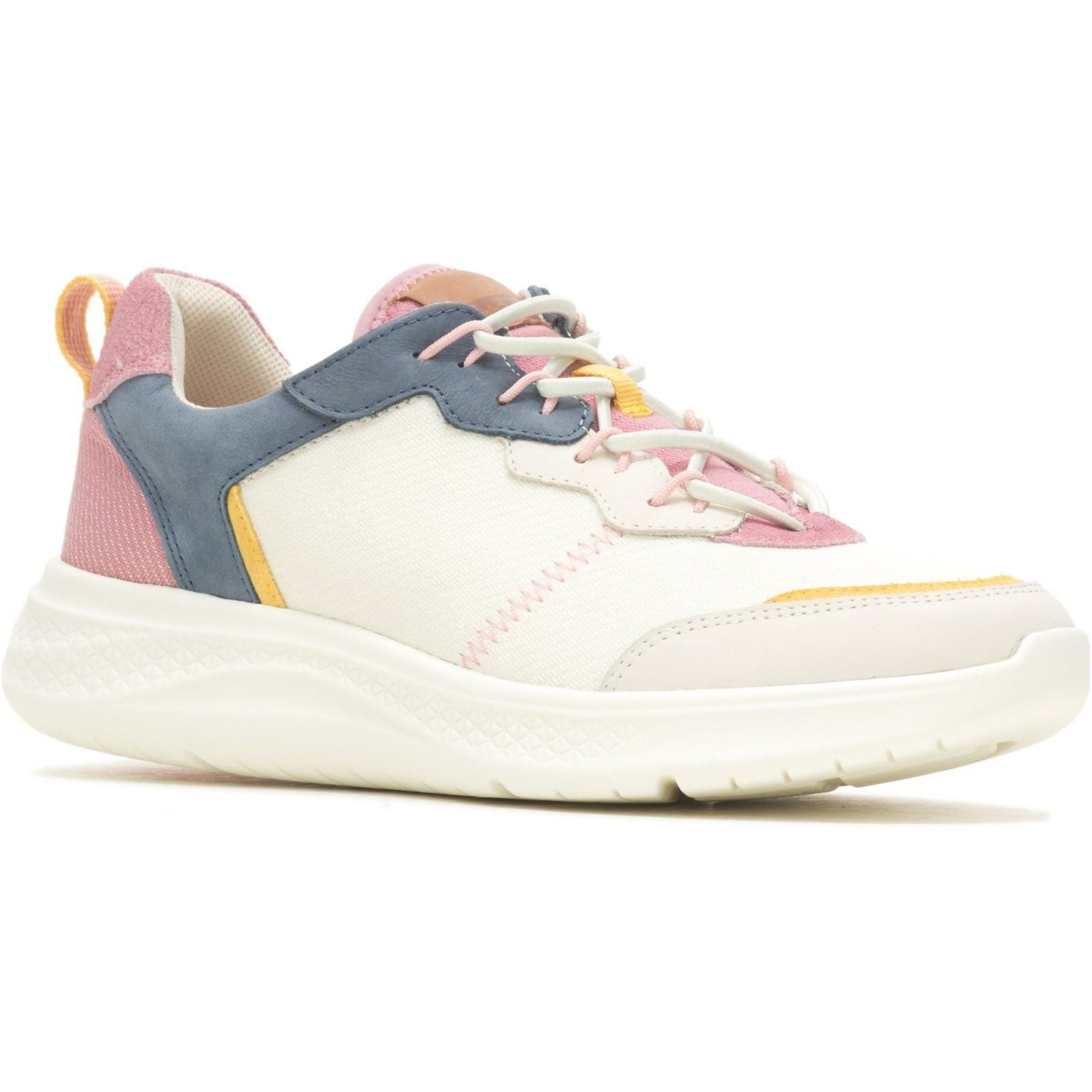 Hush Puppies Elevate Bungee Leder Damen Marine/Rosa Sneakers