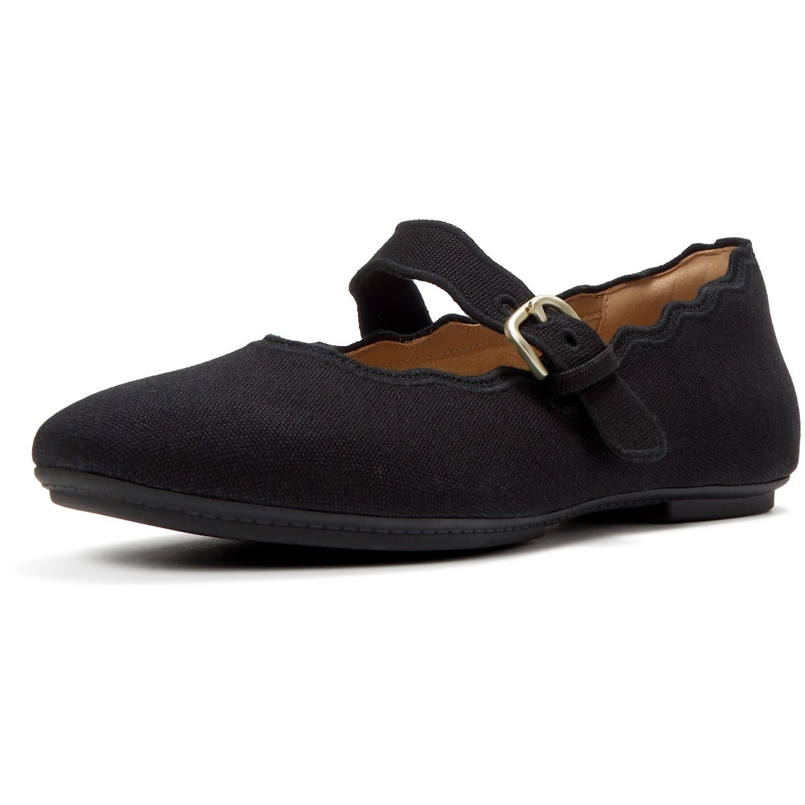 Fitflop Delicato Wave-Edge Polyester Damen Schwarze Schuhe