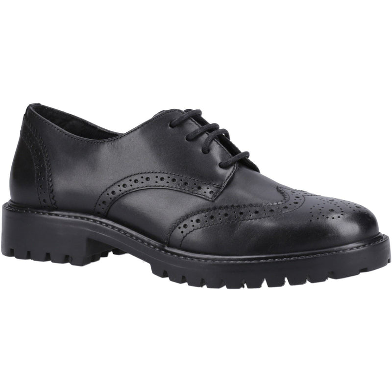 Hush Puppies Athena Senior Mädchen Brogues Aus Schwarzem Leder