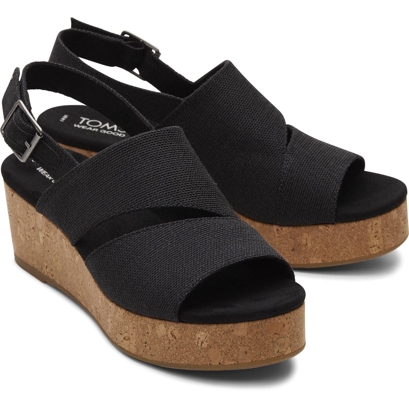 TOMS Claudine Damen Schwarze Keilabsätze